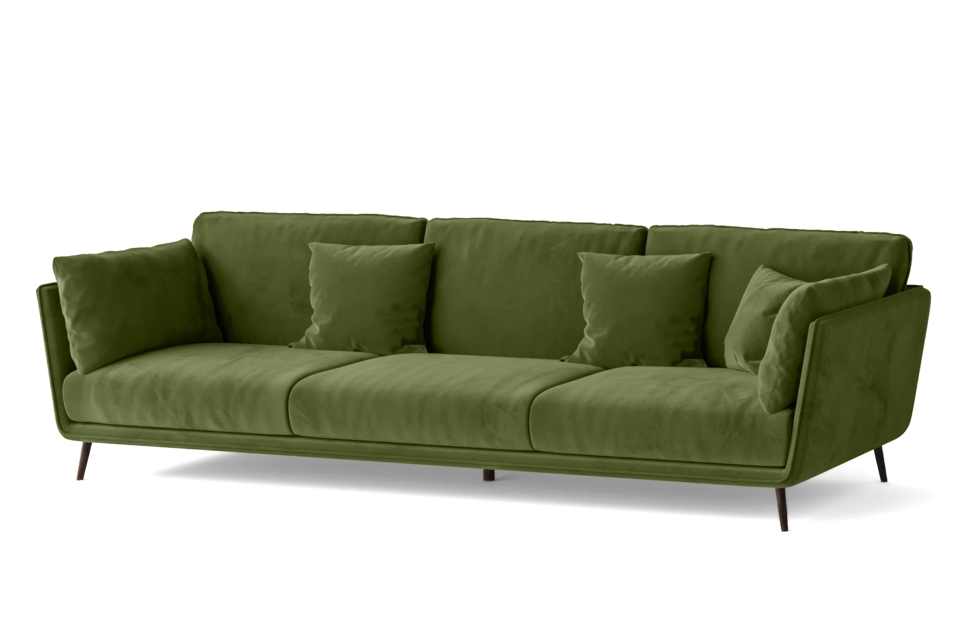 Bologna 4 Seater Sofa Lime Velvet