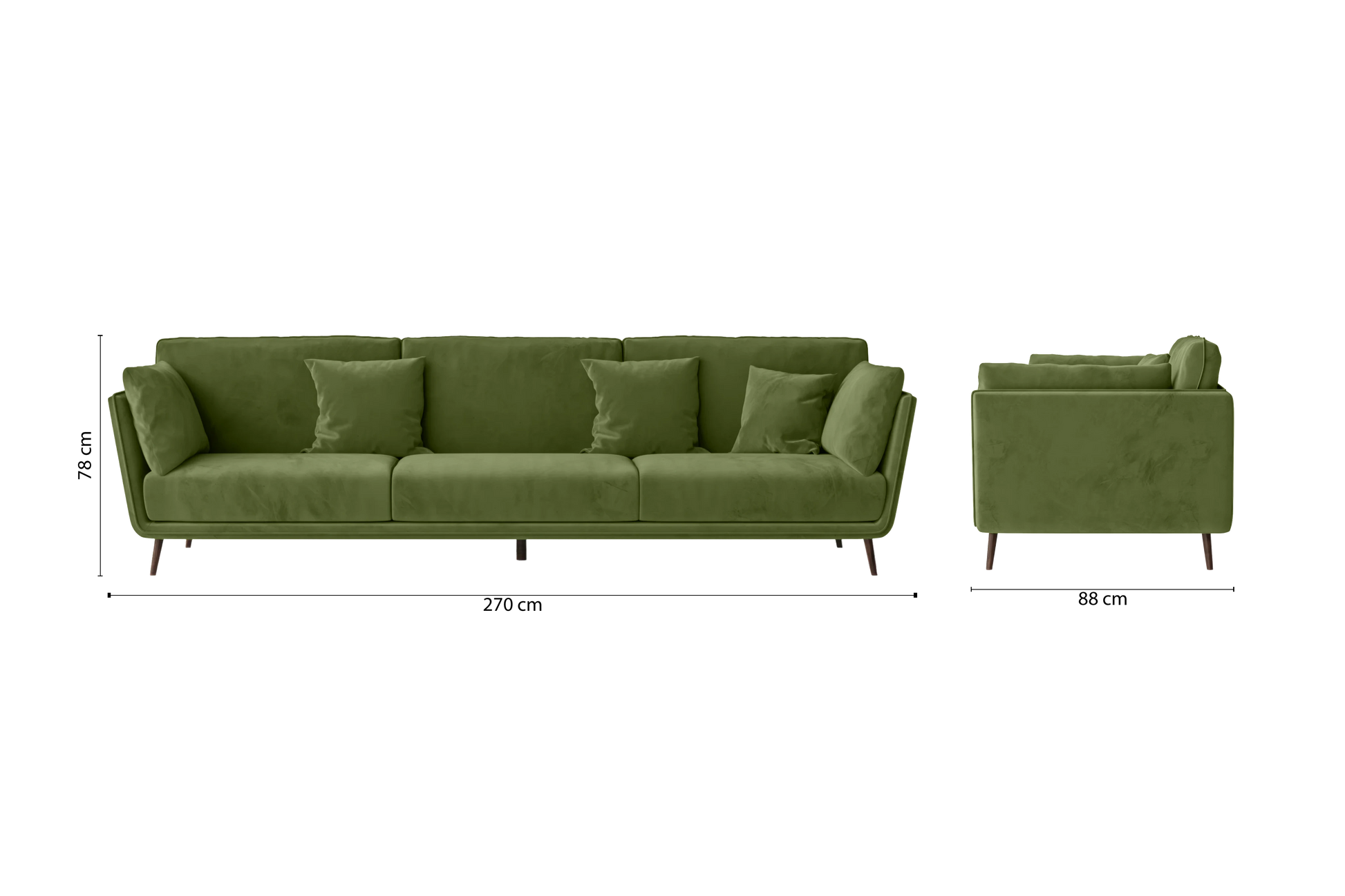 Bologna 4 Seater Sofa Lime Velvet