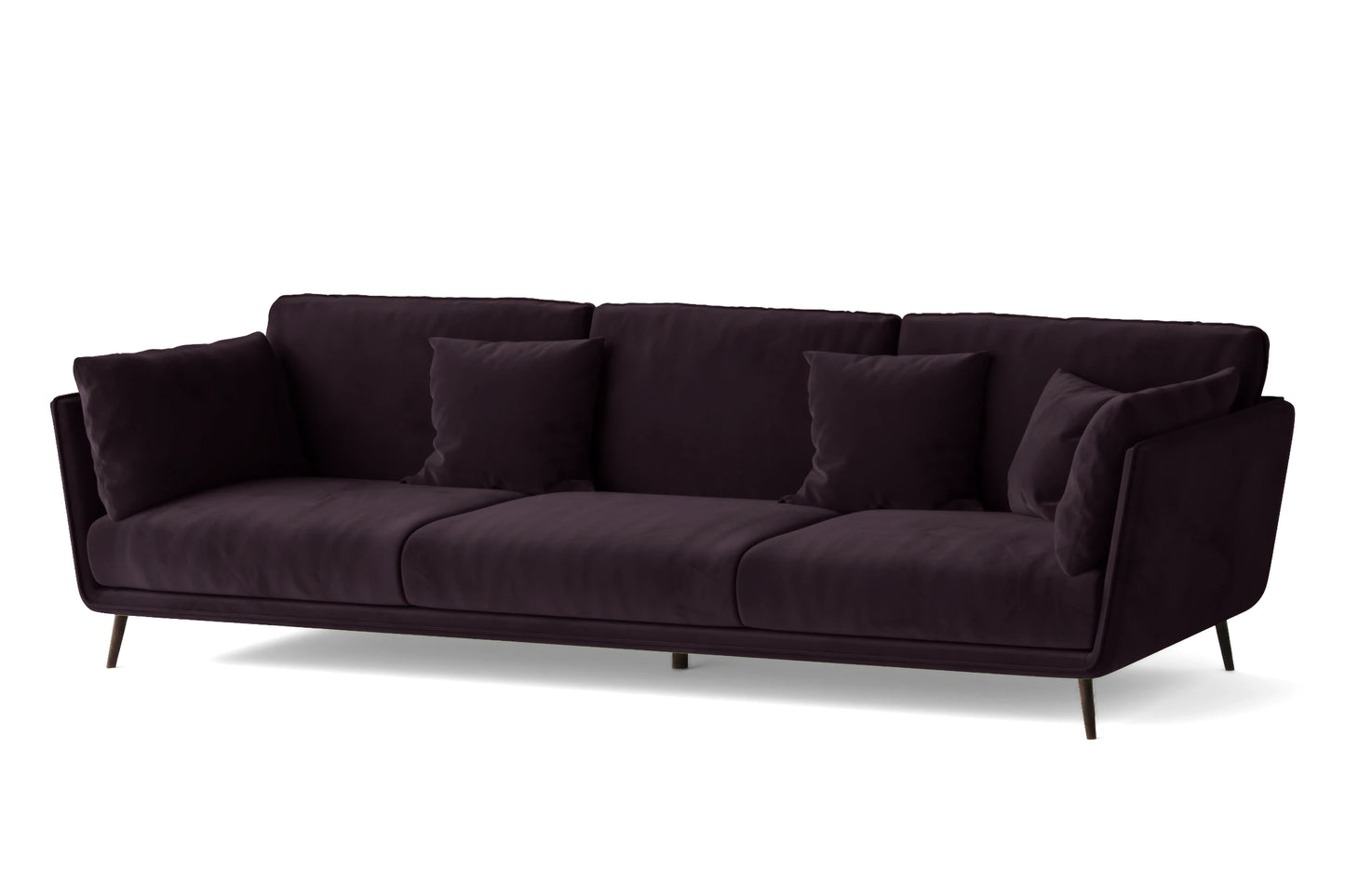 Bologna 4 Seater Sofa Purple Velvet