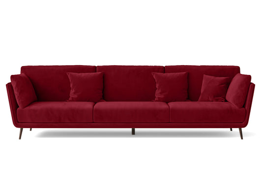 Bologna 4 Seater Sofa Red Velvet