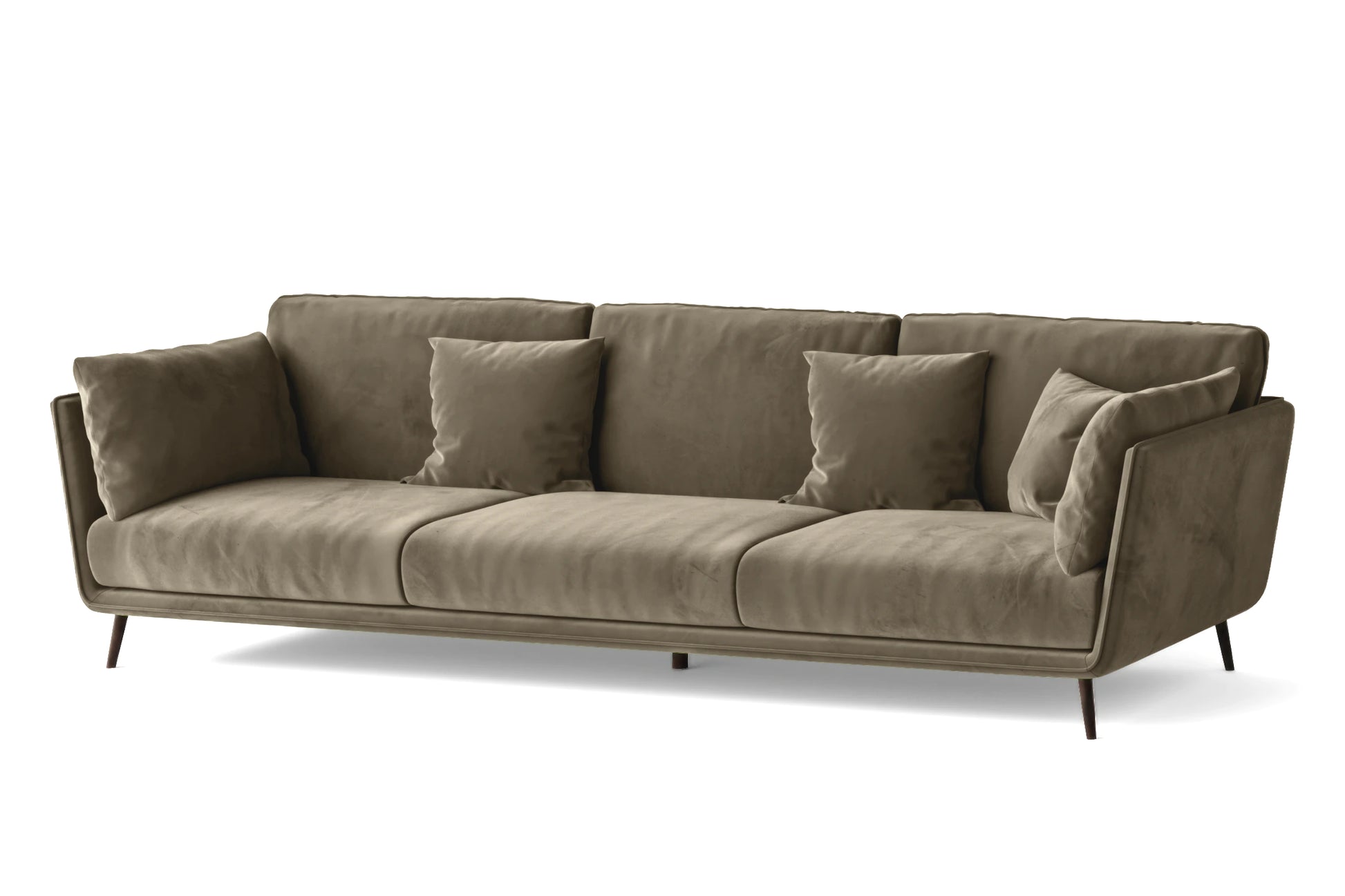 Bologna 4 Seater Sofa Sand Velvet