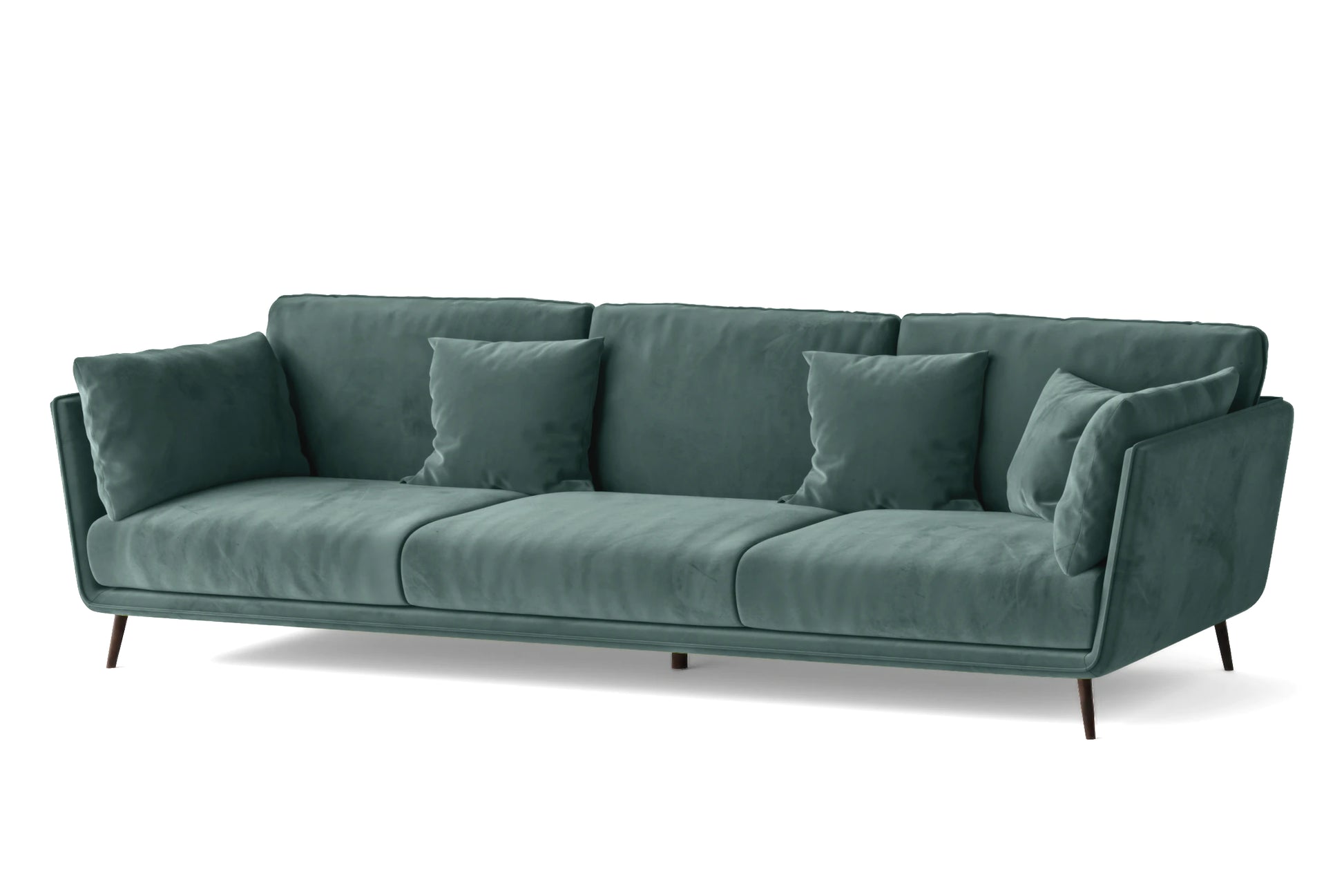 Bologna 4 Seater Sofa Teal Velvet