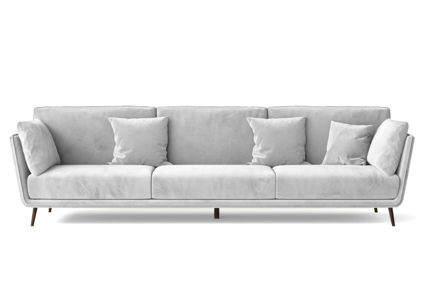 Bologna 4 Seater Sofa White Velvet