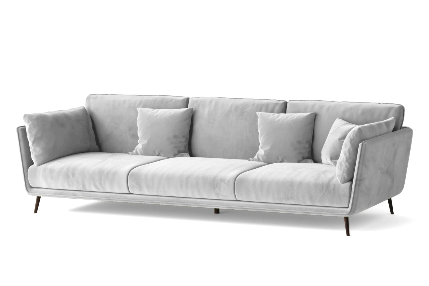 Bologna 4 Seater Sofa White Velvet