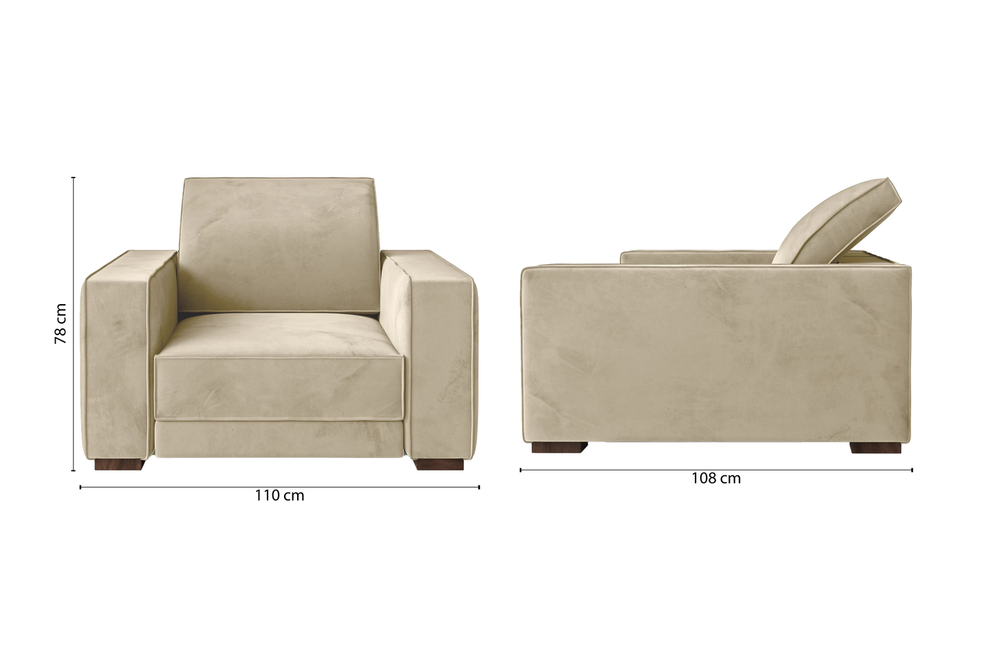 Bolzano Armchair Cream Velvet