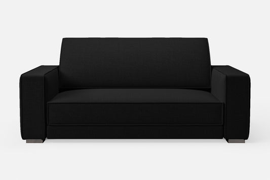 Bolzano 2 Seater Sofa Black Linen Fabric