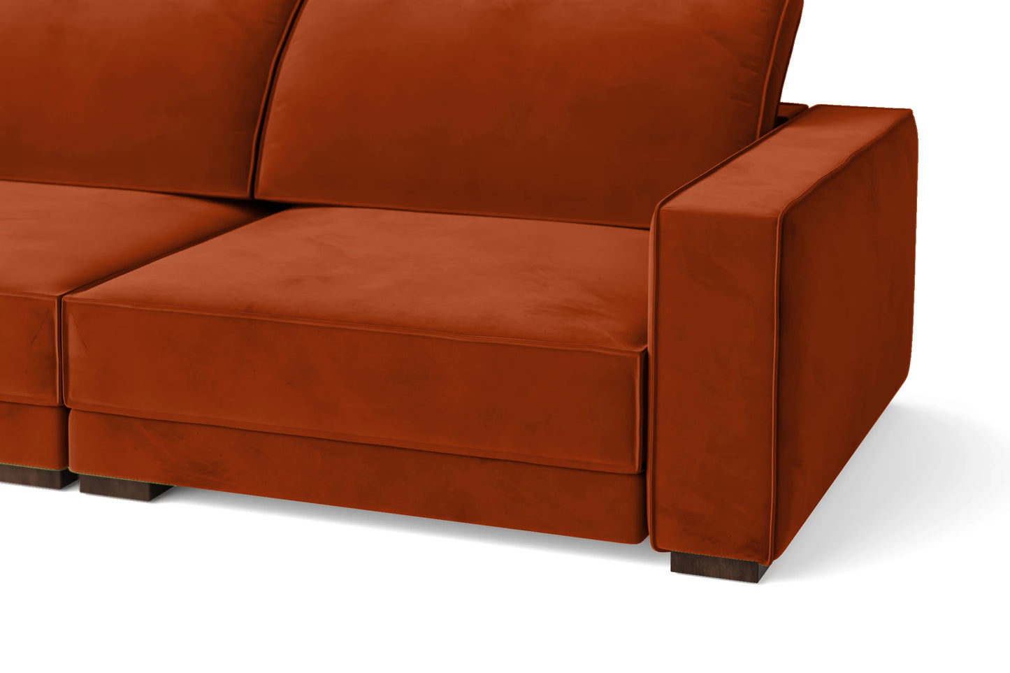 Bolzano 2 Seater Sofa Orange Velvet