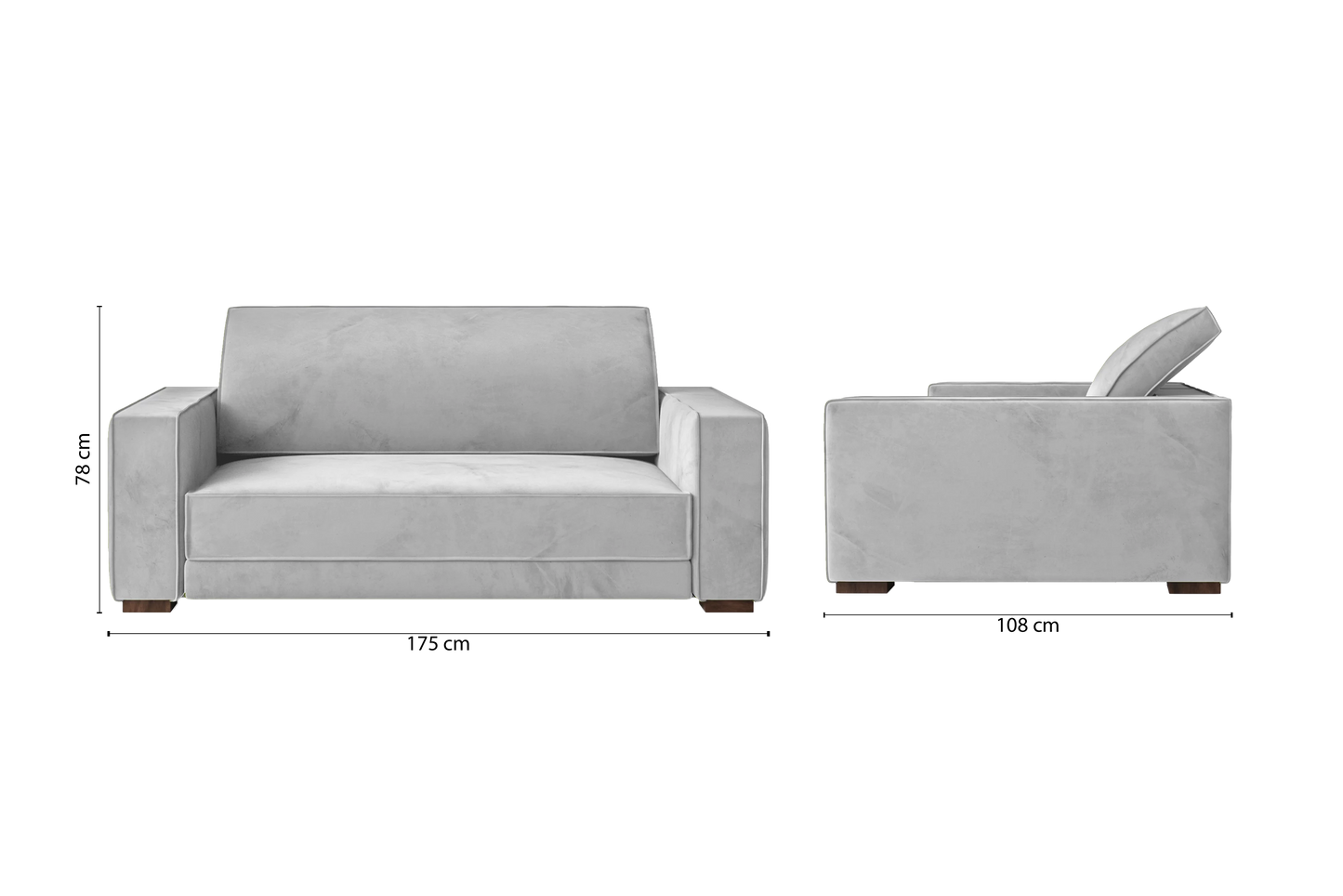 Bolzano 2 Seater Sofa White Velvet