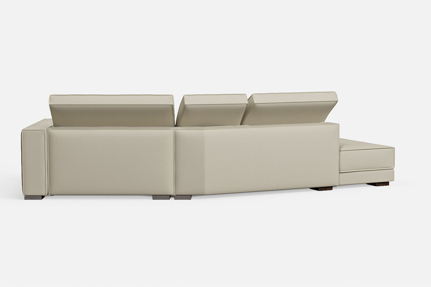 Bolzano 3 Seater Left Hand Facing Chaise Lounge Corner Sofa Cream Leather