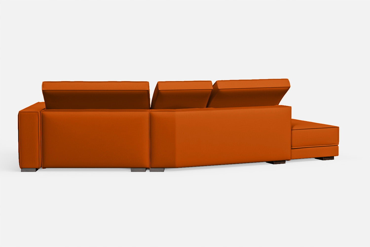 Bolzano 3 Seater Left Hand Facing Chaise Lounge Corner Sofa Orange Leather