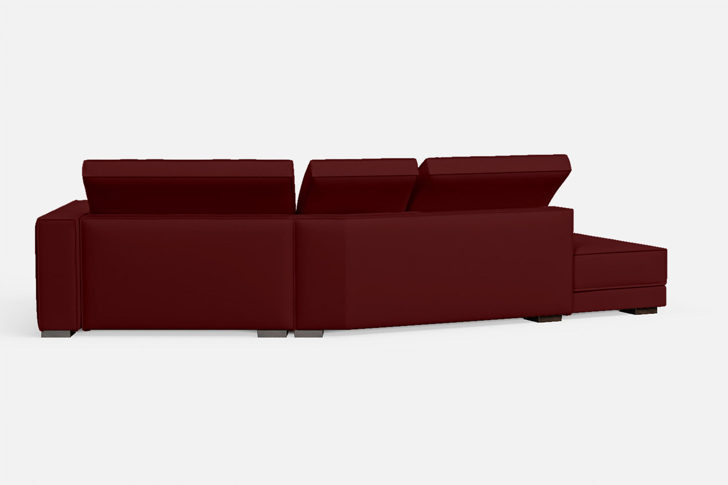 Bolzano 3 Seater Left Hand Facing Chaise Lounge Corner Sofa Red Leather