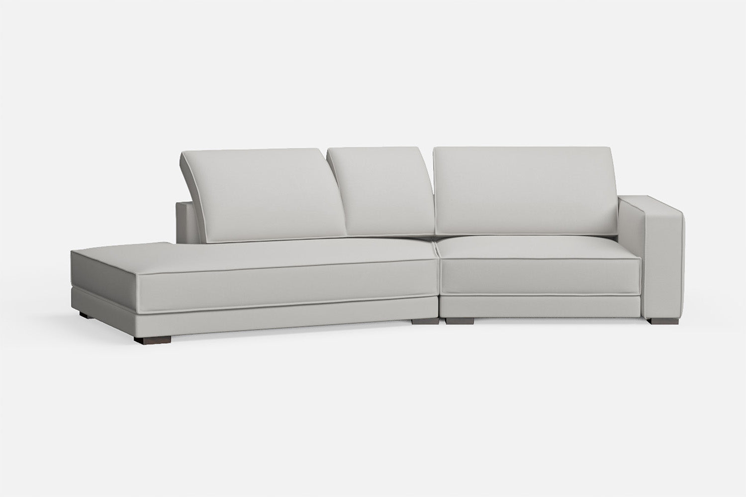 Bolzano 3 Seater Left Hand Facing Chaise Lounge Corner Sofa White Leather