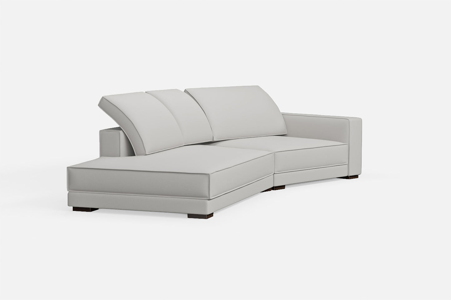 Bolzano 3 Seater Left Hand Facing Chaise Lounge Corner Sofa White Leather