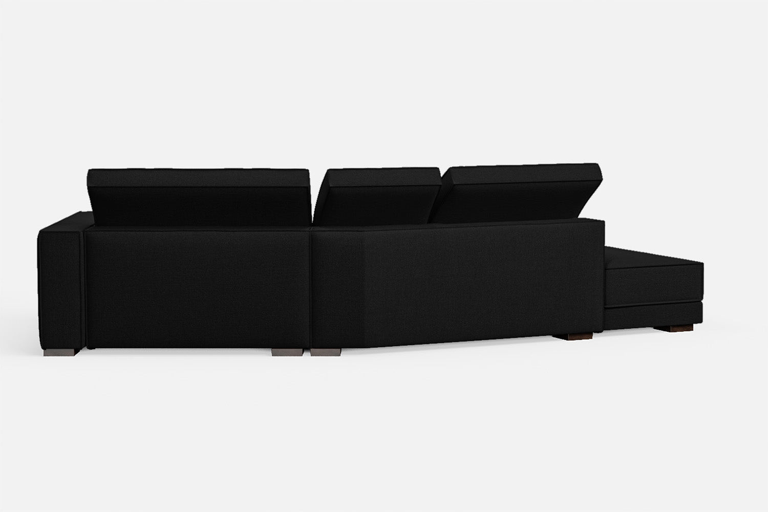 Bolzano 3 Seater Left Hand Facing Chaise Lounge Corner Sofa Black Linen Fabric