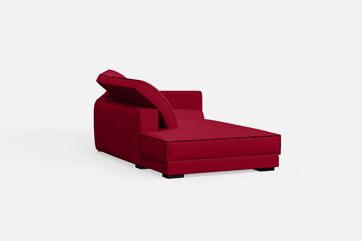 Bolzano 3 Seater Left Hand Facing Chaise Lounge Corner Sofa Red Linen Fabric