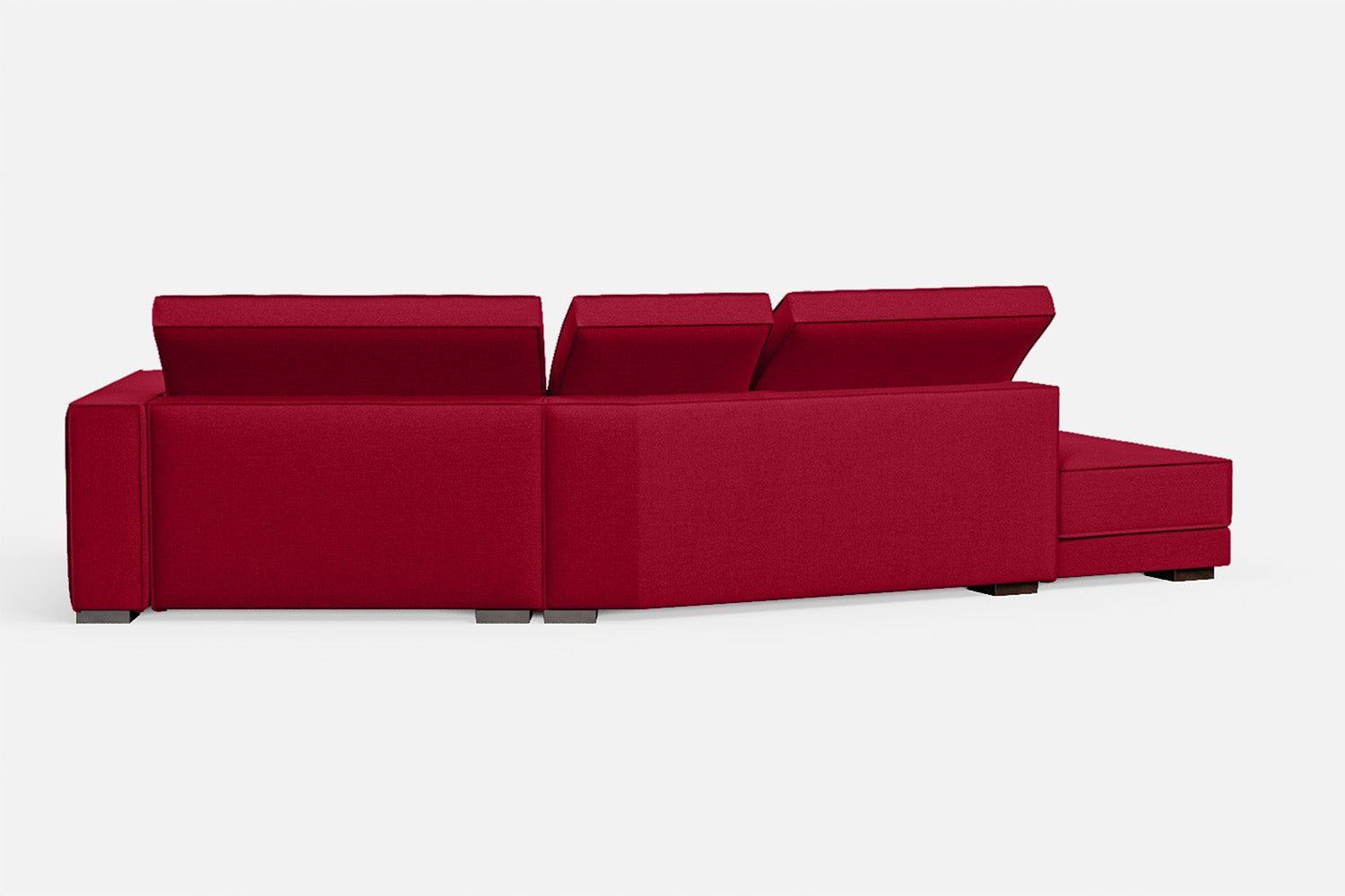 Bolzano 3 Seater Left Hand Facing Chaise Lounge Corner Sofa Red Linen Fabric