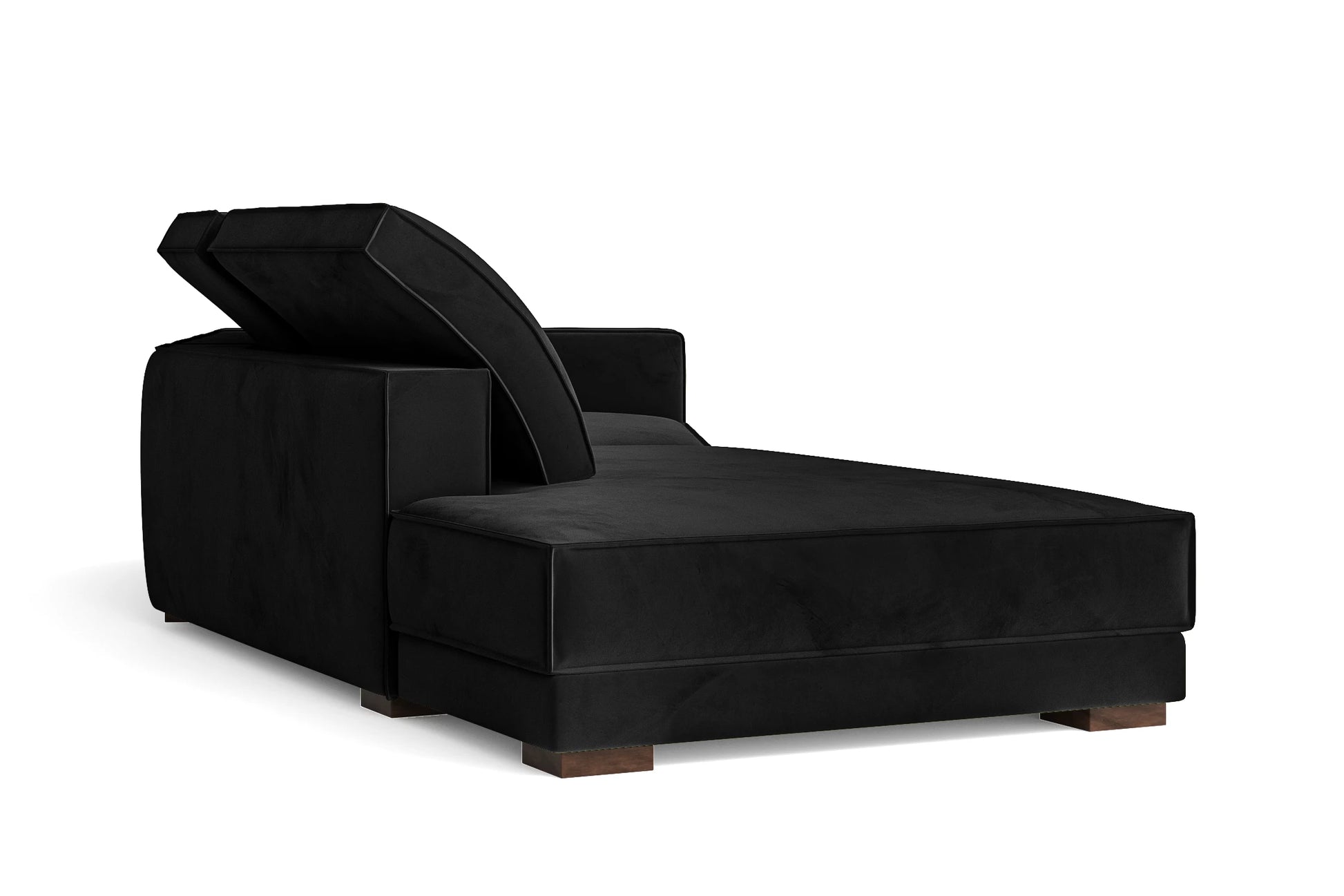 Bolzano 3 Seater Left Hand Facing Chaise Lounge Corner Sofa Black Velvet