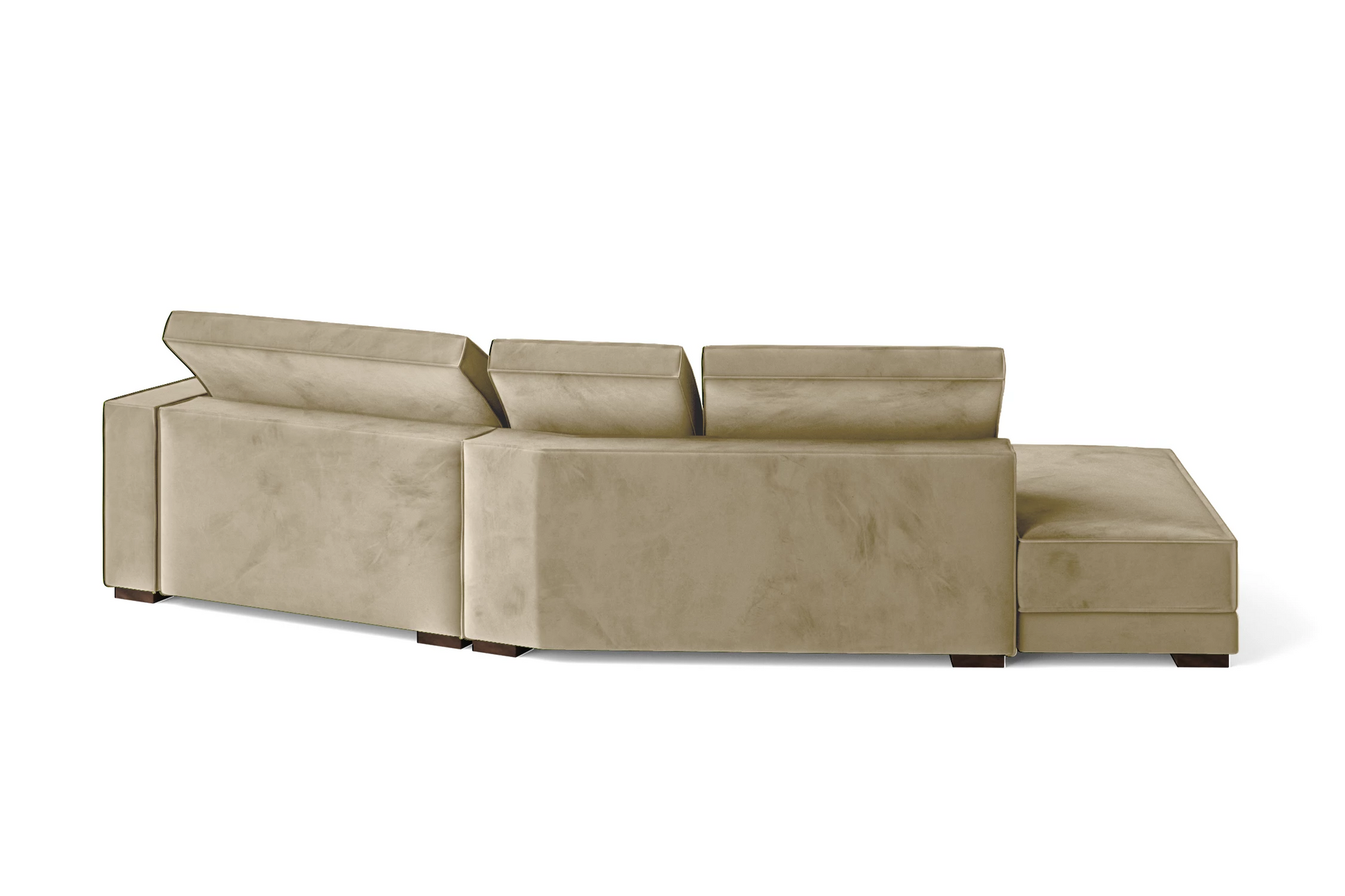 Bolzano 3 Seater Left Hand Facing Chaise Lounge Corner Sofa Cream Velvet