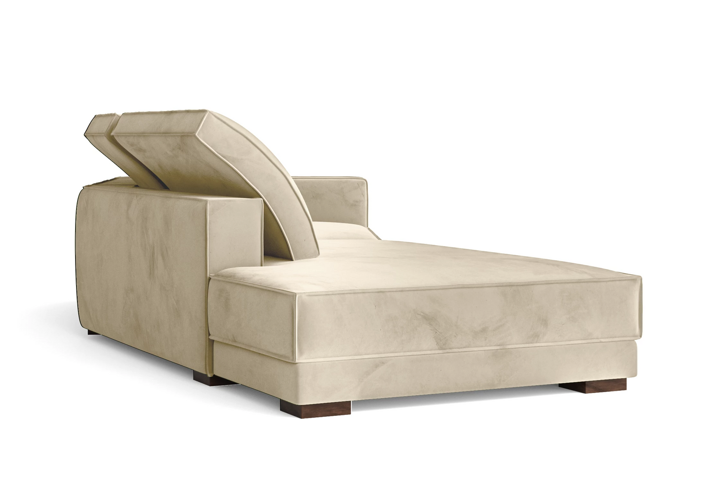 Bolzano 3 Seater Left Hand Facing Chaise Lounge Corner Sofa Cream Velvet