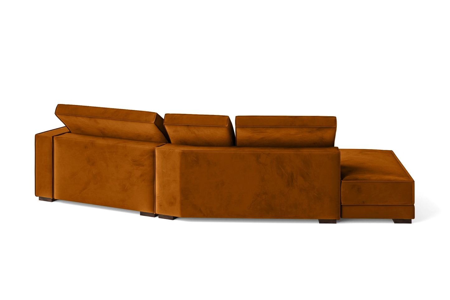 Bolzano 3 Seater Left Hand Facing Chaise Lounge Corner Sofa Gold Velvet