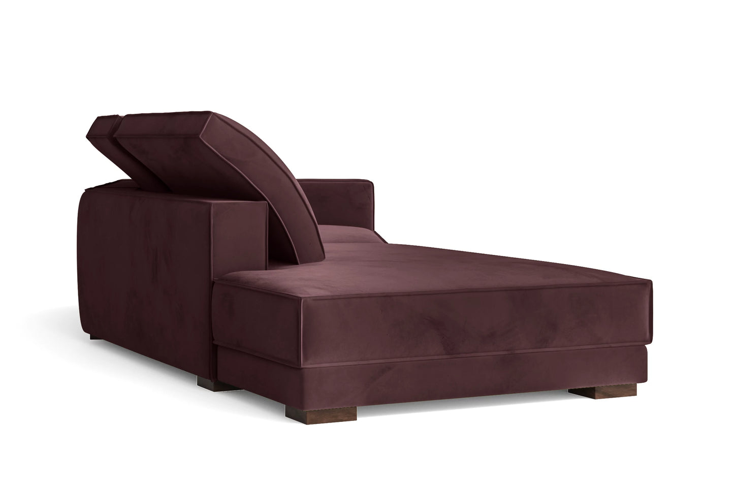 Bolzano 3 Seater Left Hand Facing Chaise Lounge Corner Sofa Grape Velvet