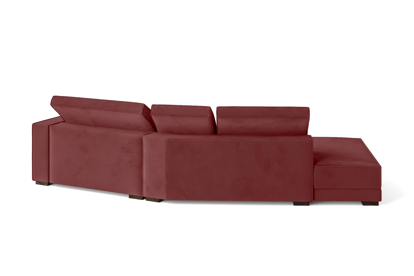 Bolzano 3 Seater Left Hand Facing Chaise Lounge Corner Sofa Pink Velvet