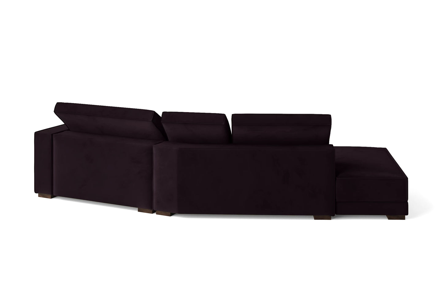 Bolzano 3 Seater Left Hand Facing Chaise Lounge Corner Sofa Purple Velvet