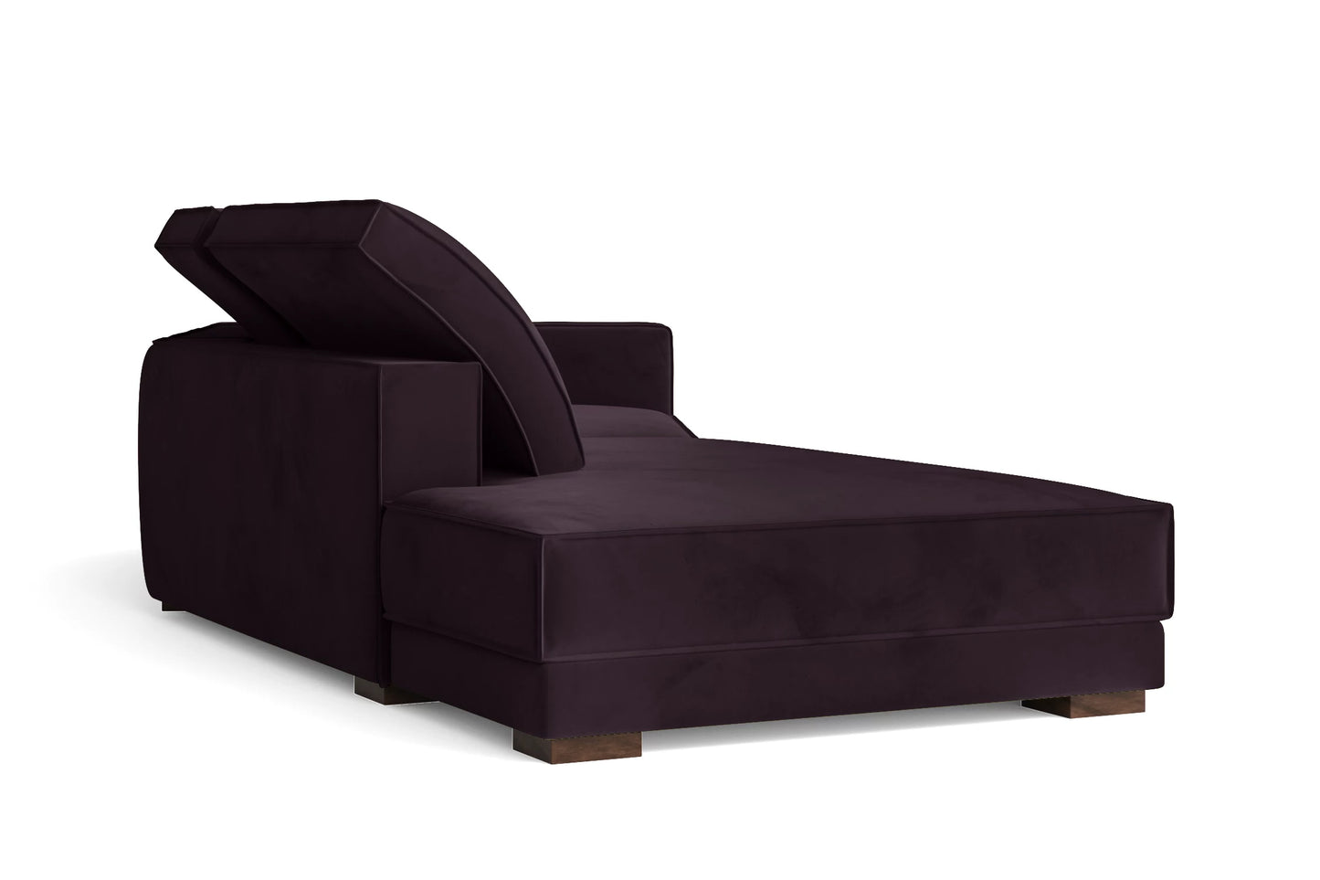 Bolzano 3 Seater Left Hand Facing Chaise Lounge Corner Sofa Purple Velvet