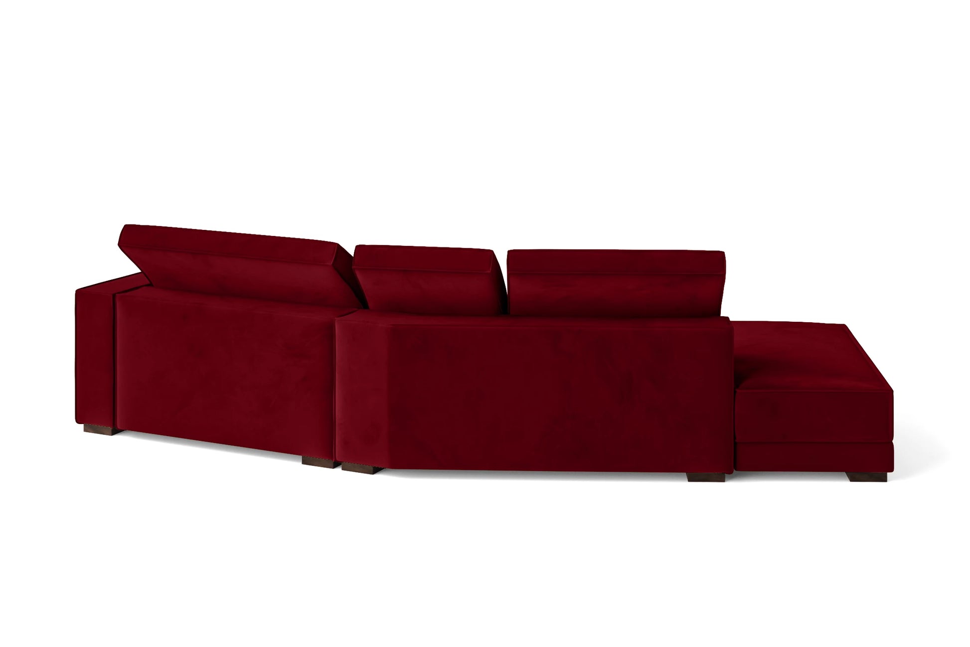 Bolzano 3 Seater Left Hand Facing Chaise Lounge Corner Sofa Red Velvet