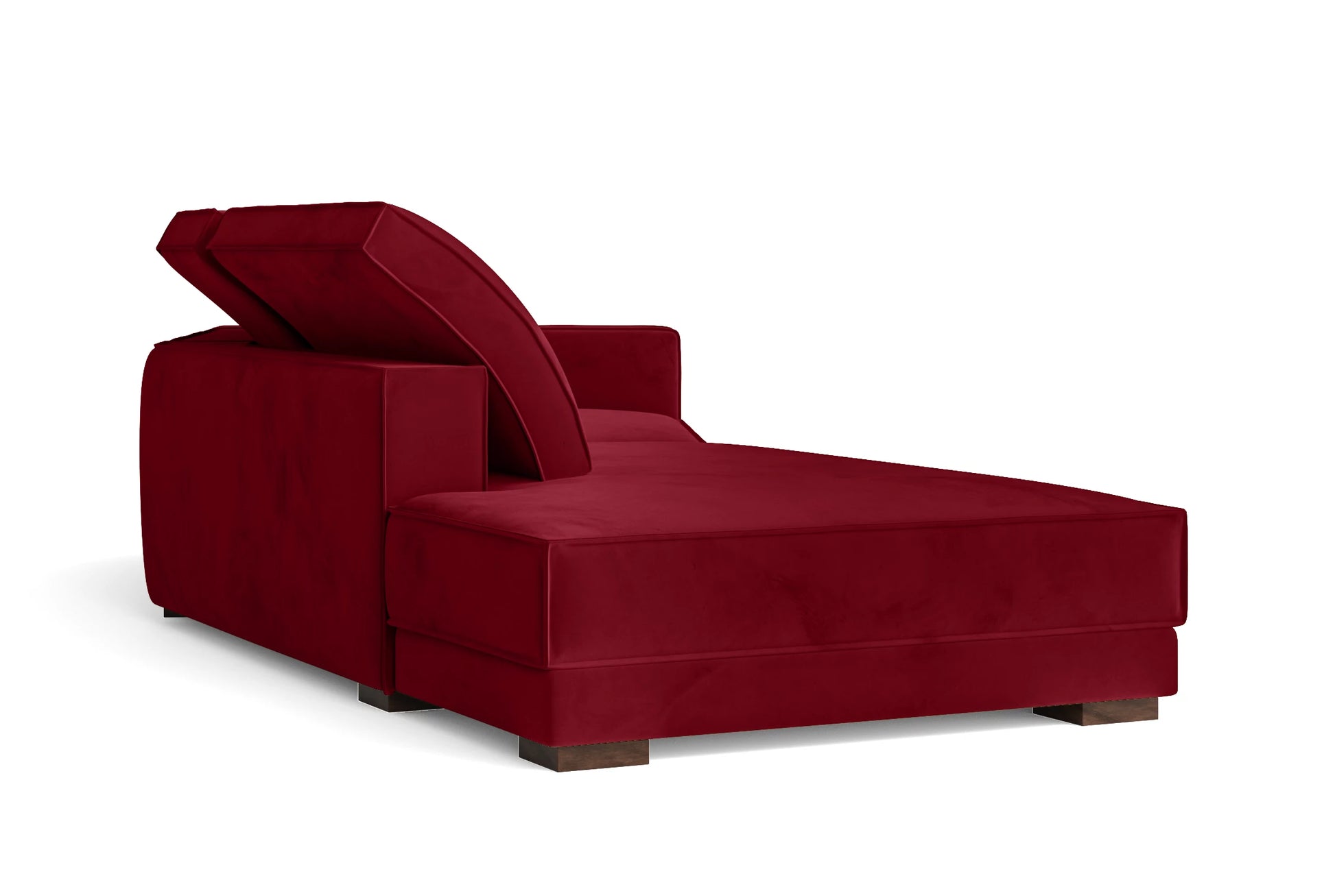 Bolzano 3 Seater Left Hand Facing Chaise Lounge Corner Sofa Red Velvet