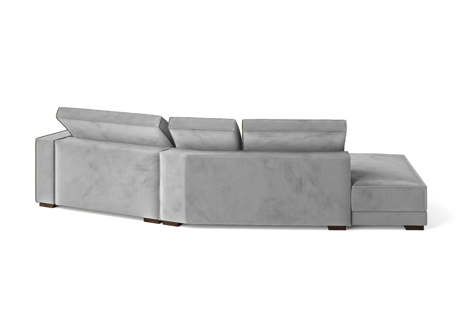 Bolzano 3 Seater Left Hand Facing Chaise Lounge Corner Sofa White Velvet