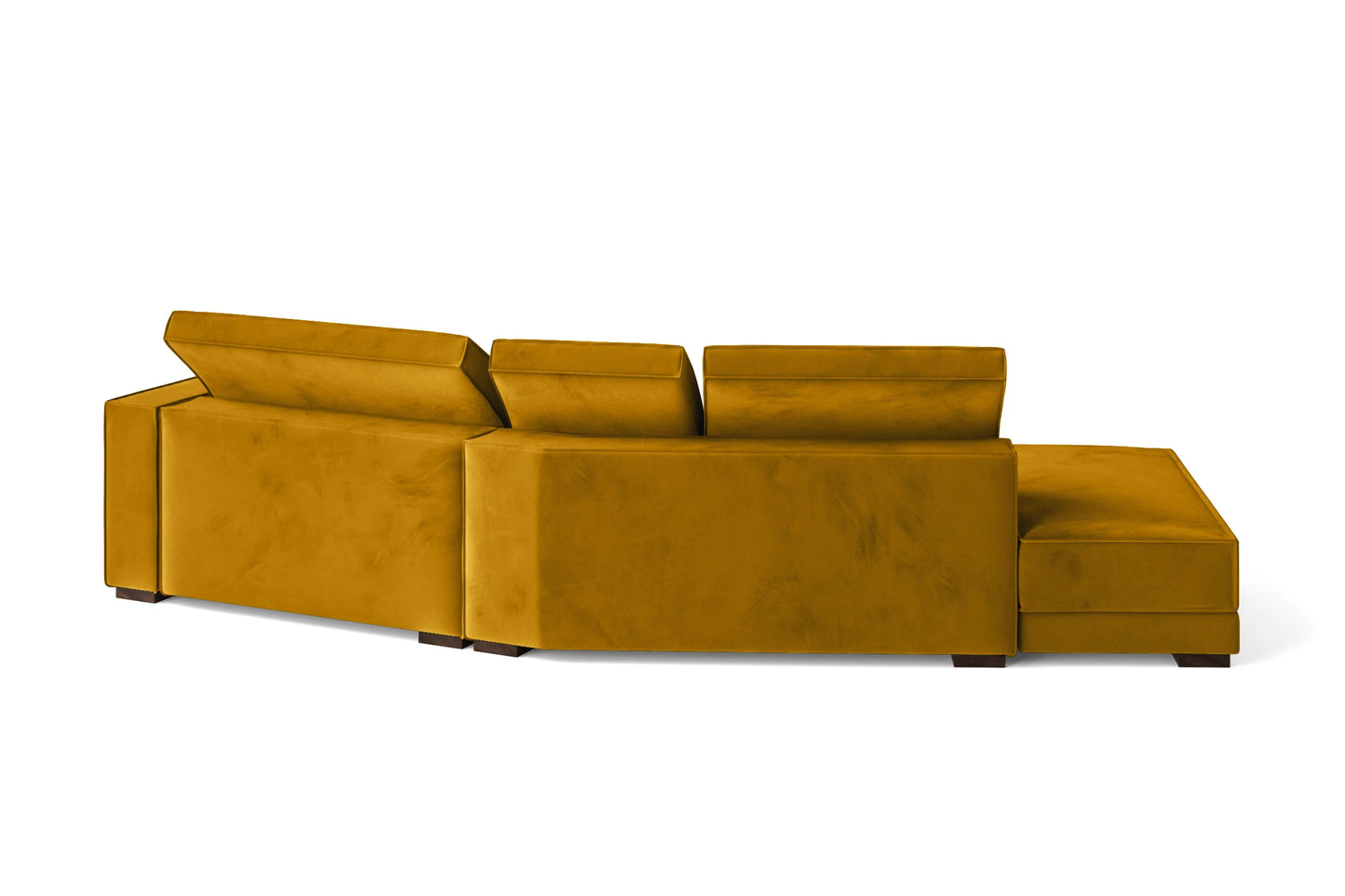 Bolzano 3 Seater Left Hand Facing Chaise Lounge Corner Sofa Yellow Velvet