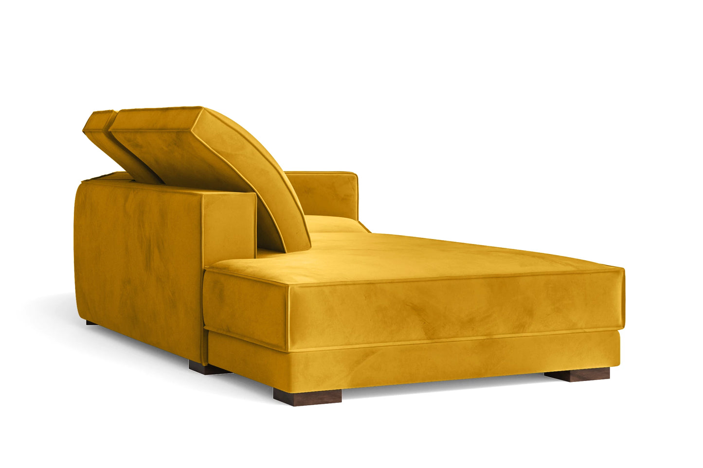 Bolzano 3 Seater Left Hand Facing Chaise Lounge Corner Sofa Yellow Velvet