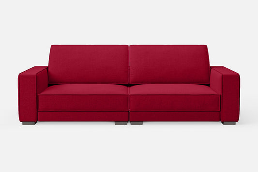 Bolzano 3 Seater Sofa Red Linen Fabric