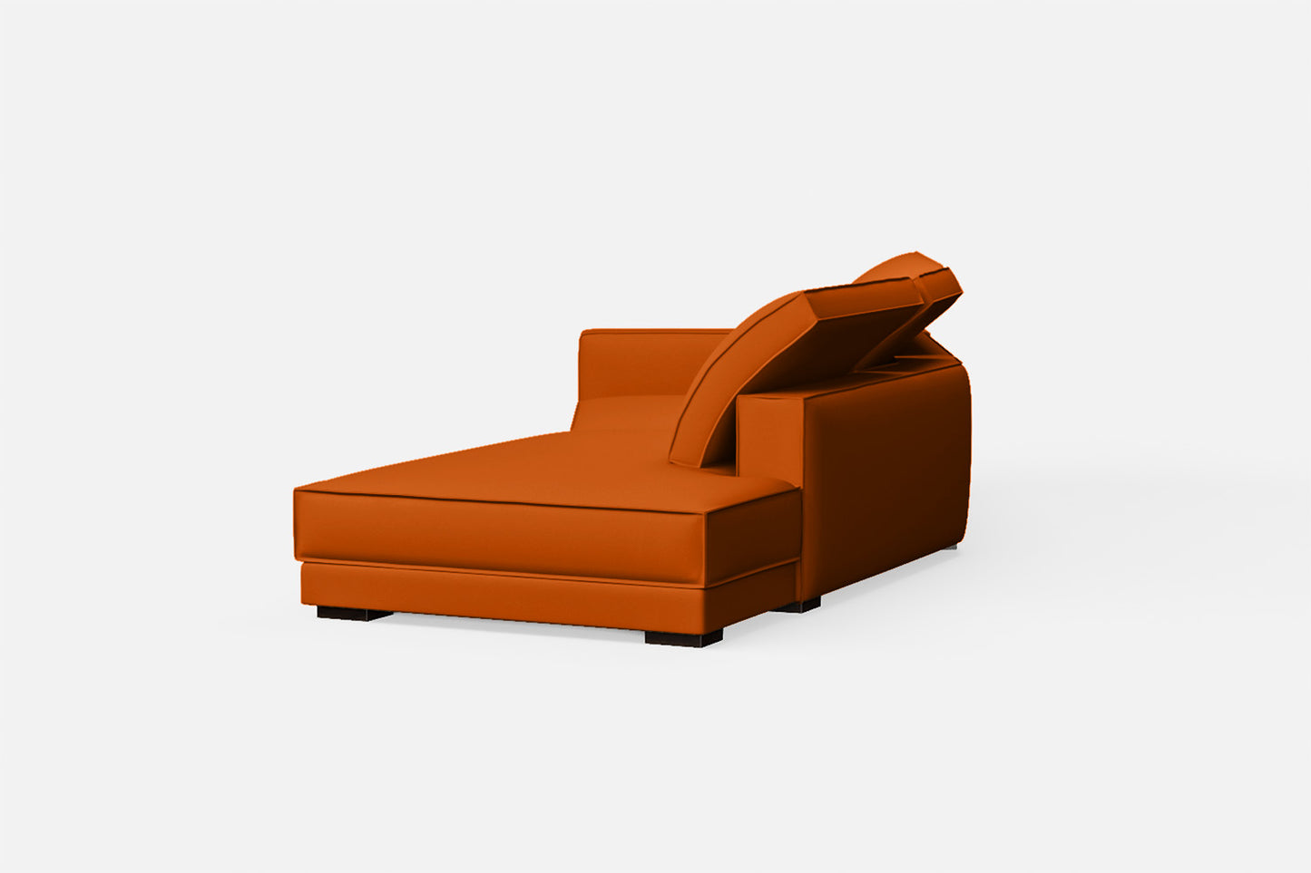 Bolzano 3 Seater Right Hand Facing Chaise Lounge Corner Sofa Orange Leather