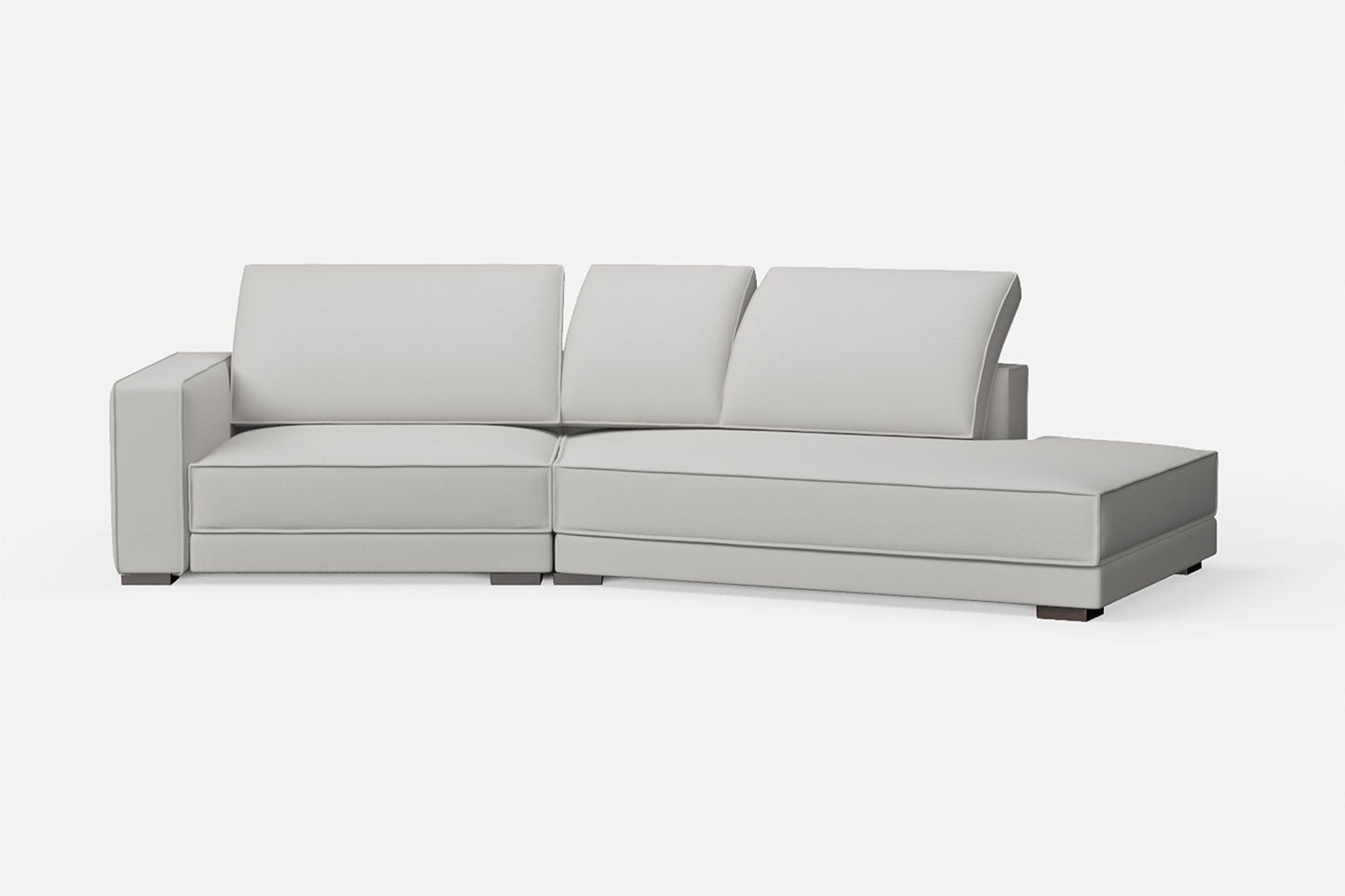 Bolzano 3 Seater Right Hand Facing Chaise Lounge Corner Sofa White Leather