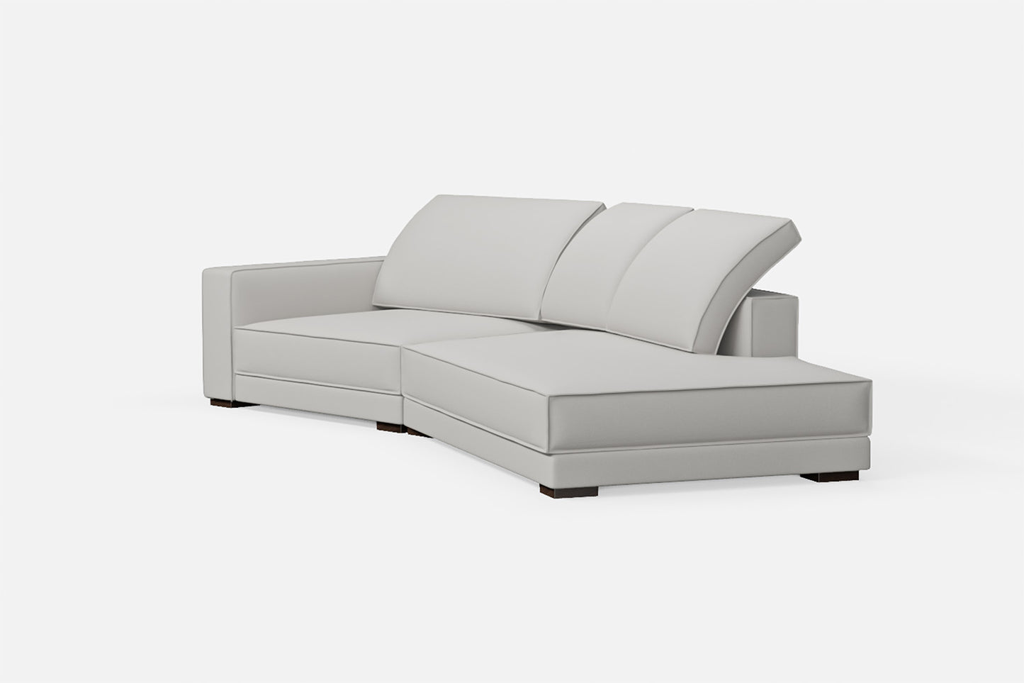 Bolzano 3 Seater Right Hand Facing Chaise Lounge Corner Sofa White Leather