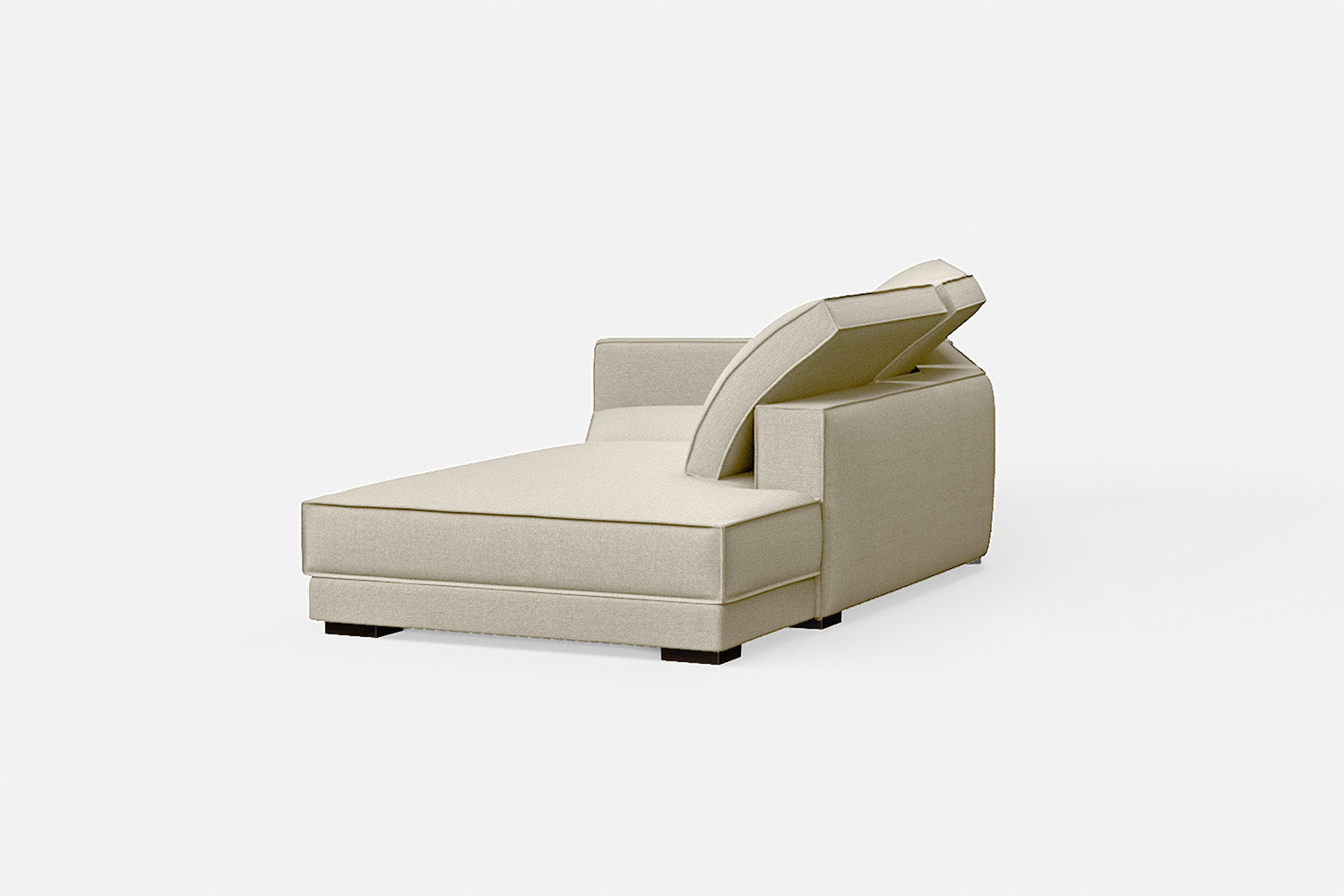 Bolzano 3 Seater Right Hand Facing Chaise Lounge Corner Sofa Cream Linen Fabric