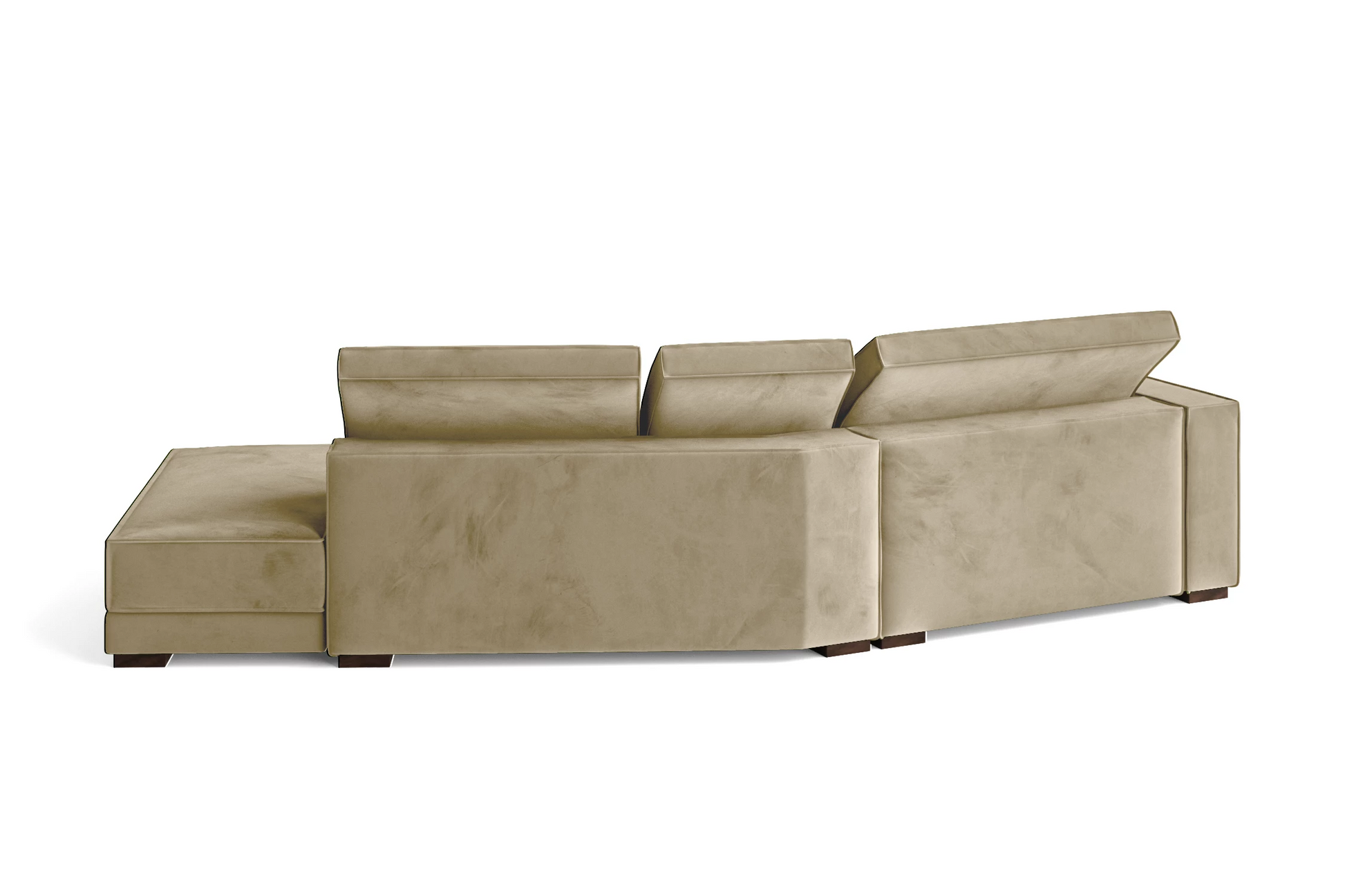 Bolzano 3 Seater Right Hand Facing Chaise Lounge Corner Sofa Cream Velvet