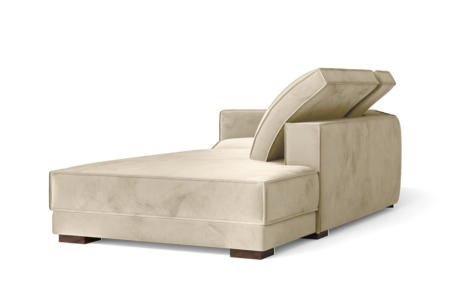 Bolzano 3 Seater Right Hand Facing Chaise Lounge Corner Sofa Cream Velvet