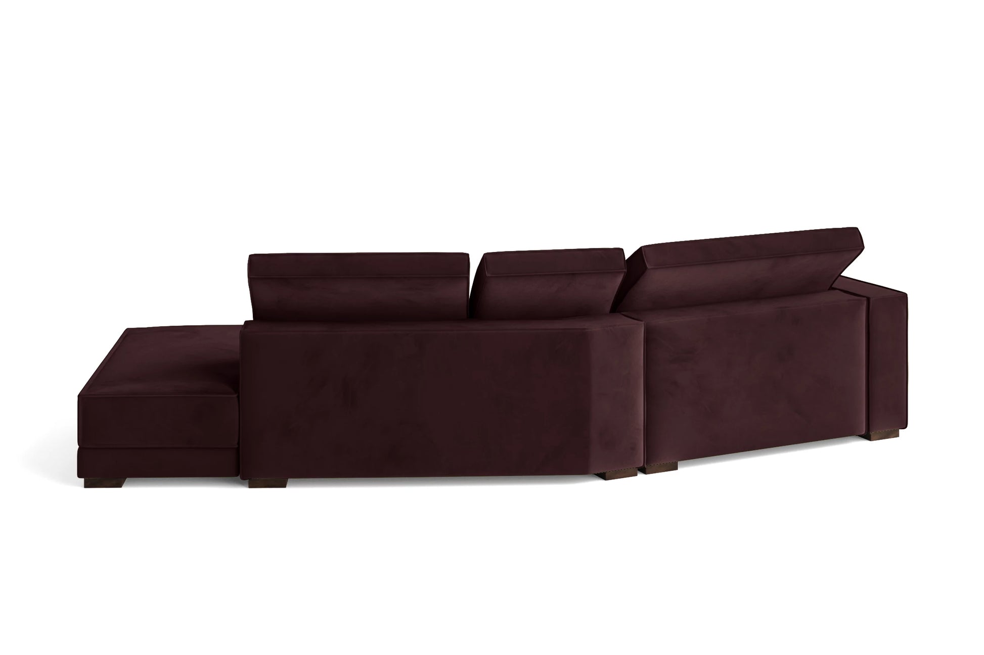 Bolzano 3 Seater Right Hand Facing Chaise Lounge Corner Sofa Grape Velvet