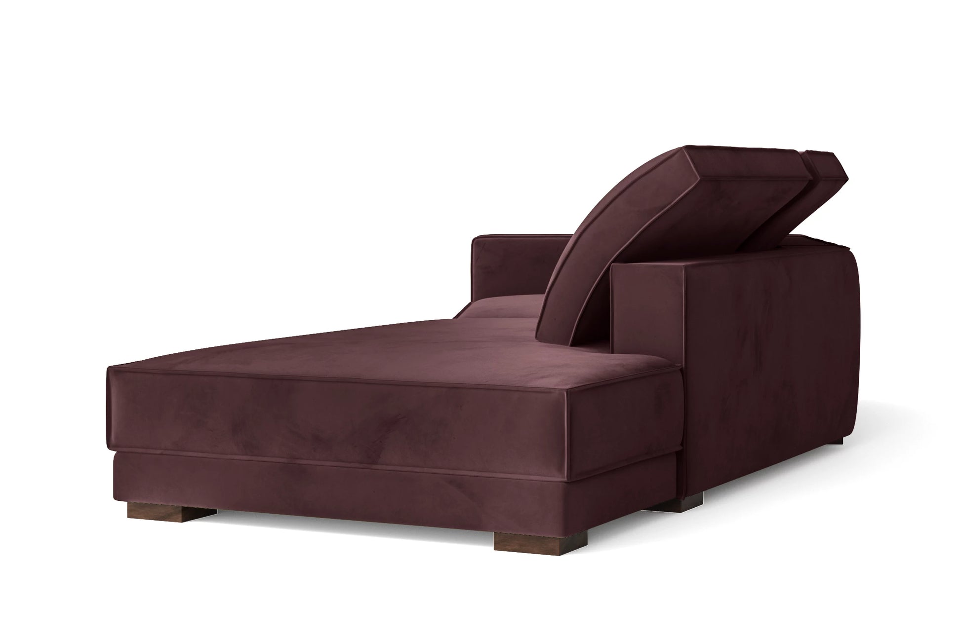 Bolzano 3 Seater Right Hand Facing Chaise Lounge Corner Sofa Grape Velvet