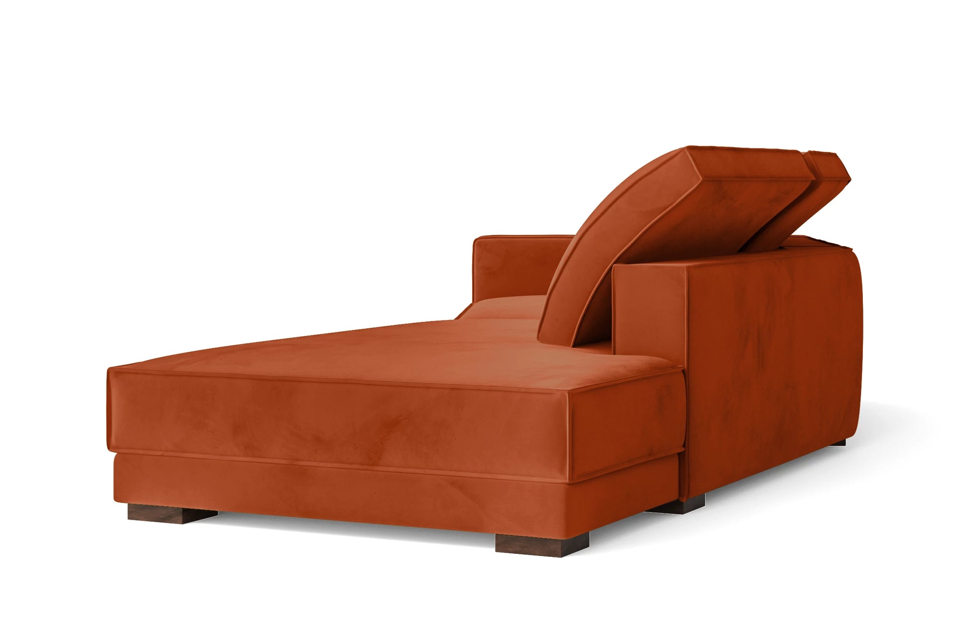 Bolzano 3 Seater Right Hand Facing Chaise Lounge Corner Sofa Orange Velvet