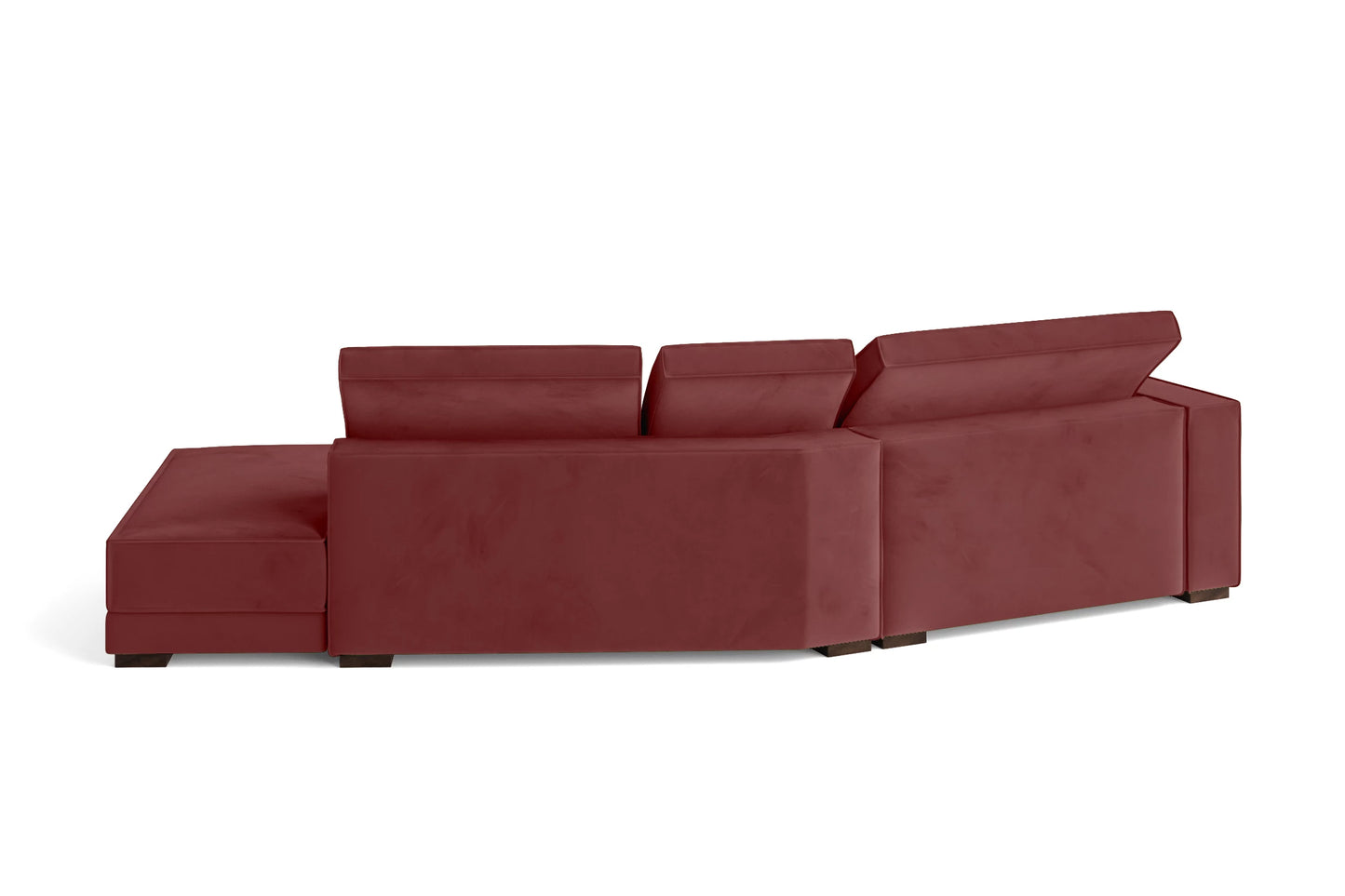 Bolzano 3 Seater Right Hand Facing Chaise Lounge Corner Sofa Pink Velvet