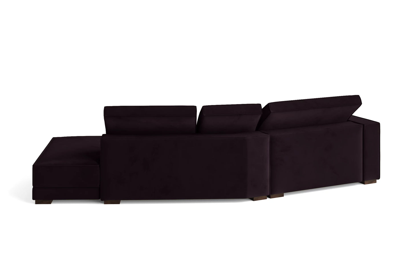 Bolzano 3 Seater Right Hand Facing Chaise Lounge Corner Sofa Purple Velvet