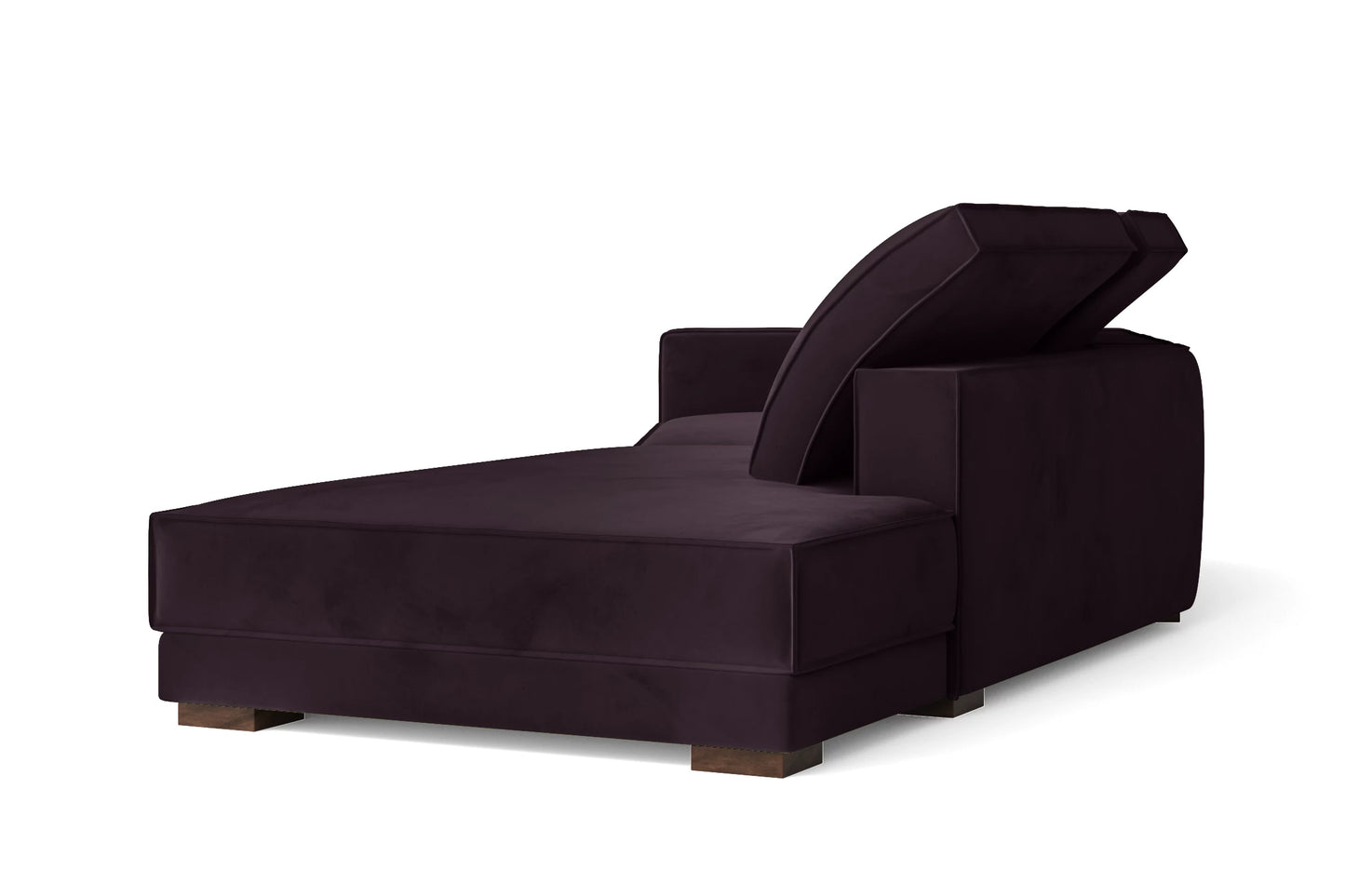 Bolzano 3 Seater Right Hand Facing Chaise Lounge Corner Sofa Purple Velvet