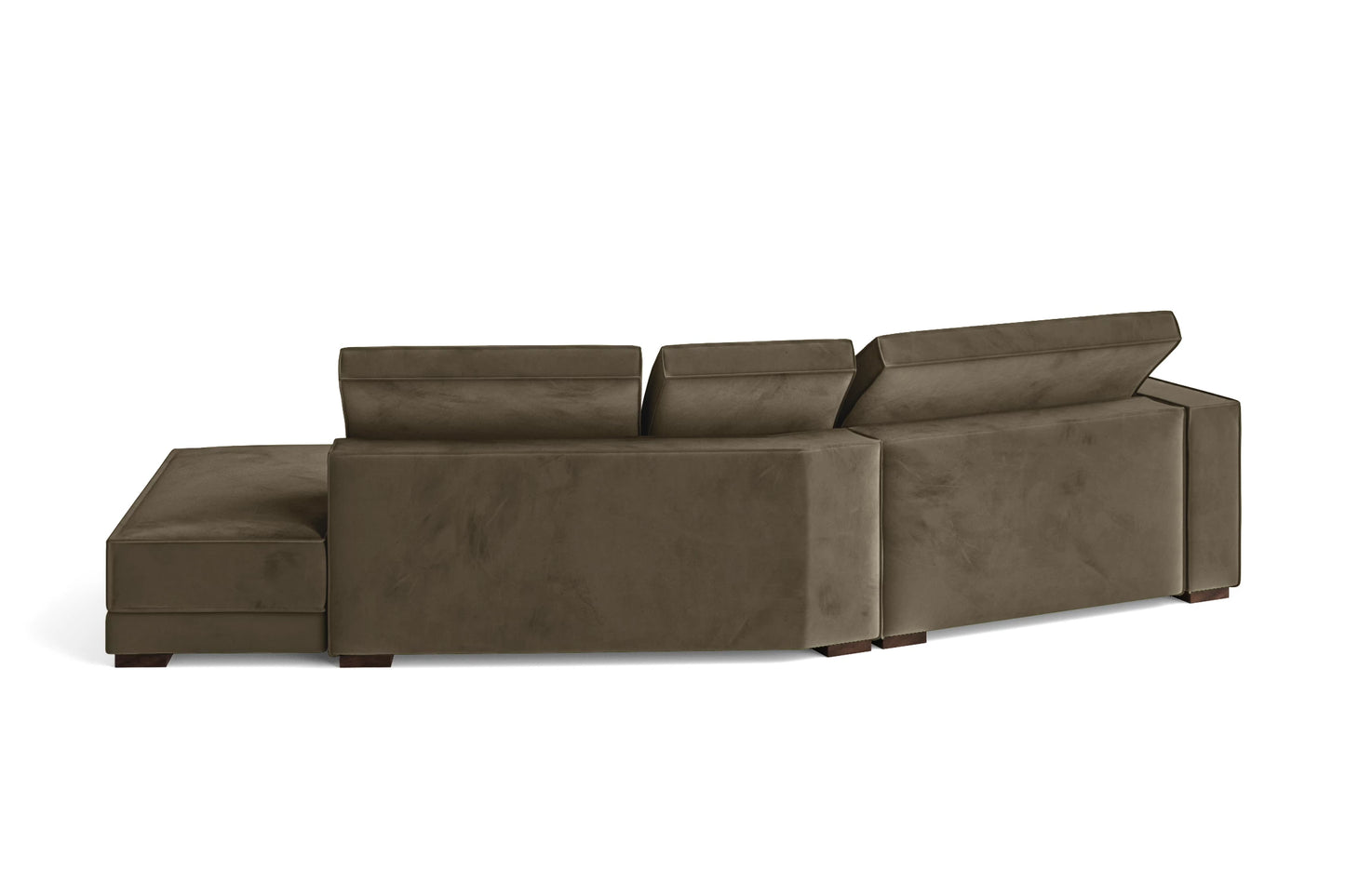 Bolzano 3 Seater Right Hand Facing Chaise Lounge Corner Sofa Sand Velvet