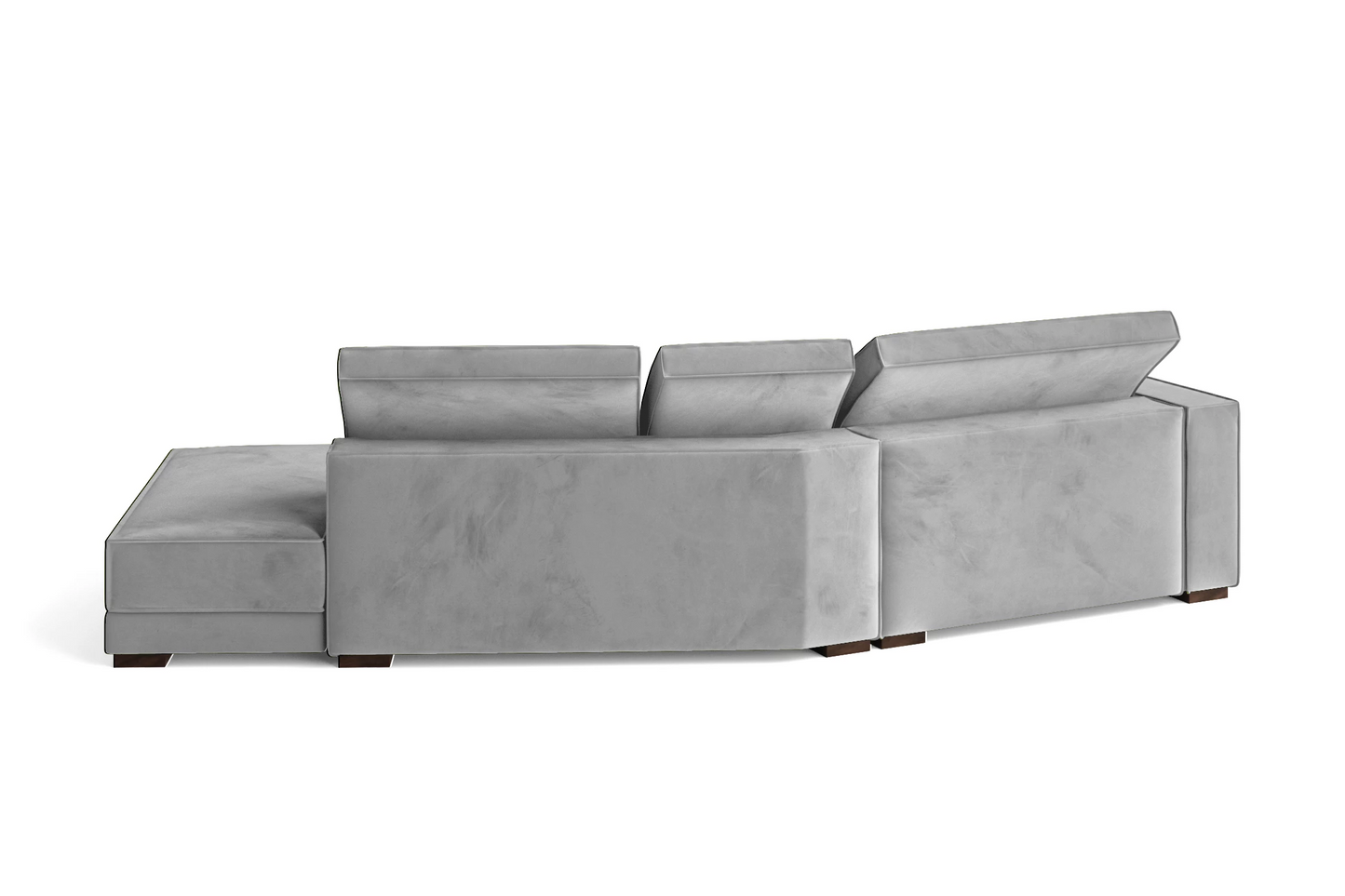 Bolzano 3 Seater Right Hand Facing Chaise Lounge Corner Sofa White Velvet