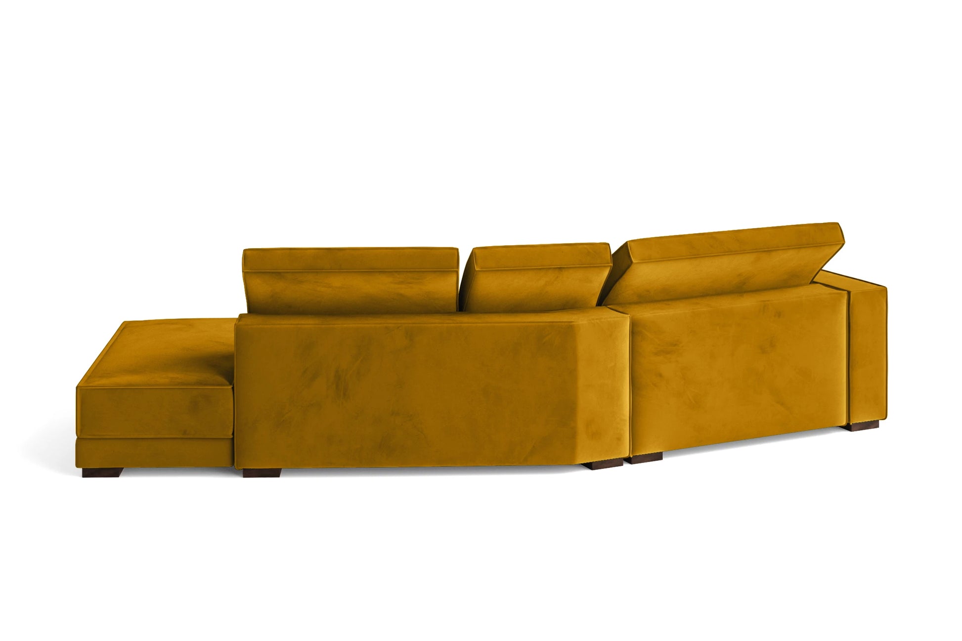 Bolzano 3 Seater Right Hand Facing Chaise Lounge Corner Sofa Yellow Velvet