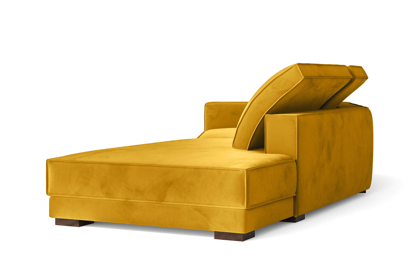 Bolzano 3 Seater Right Hand Facing Chaise Lounge Corner Sofa Yellow Velvet